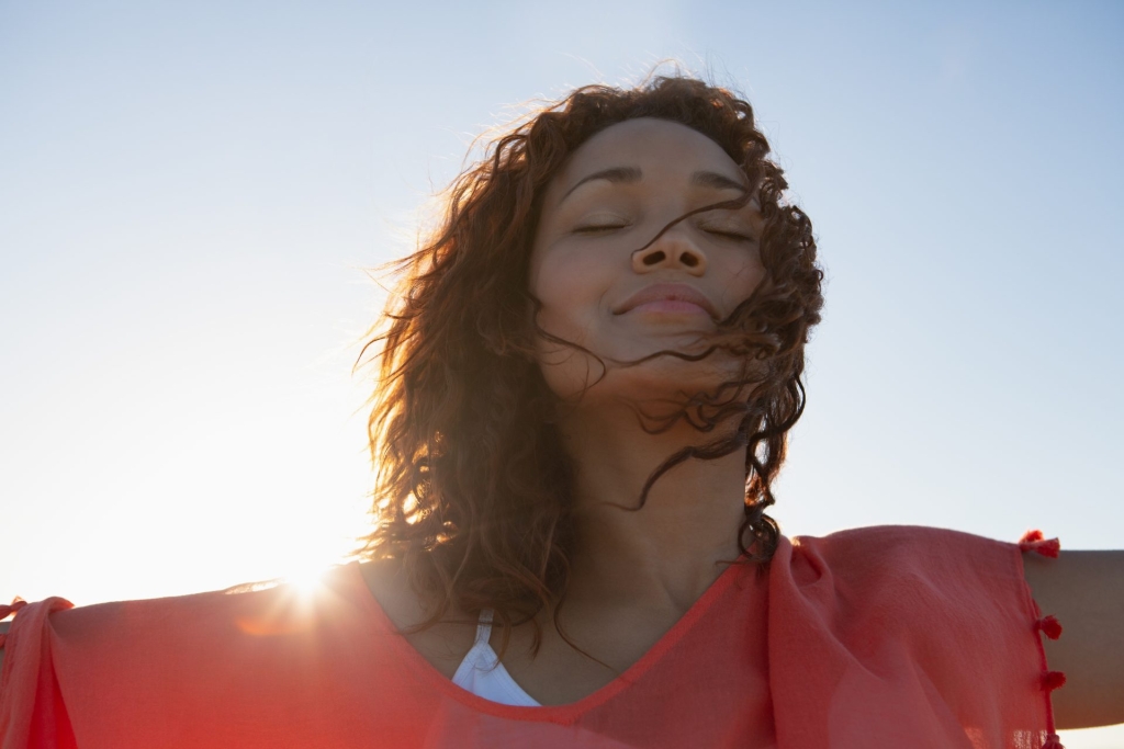 front view of a woman who is experiencing seasonal affective disorder