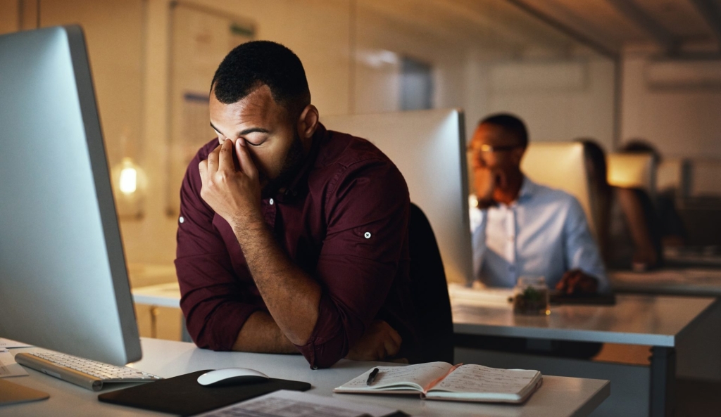 stressed out young business man